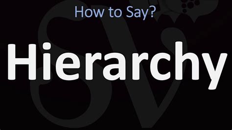 Pronounce Hierarchical Correctly