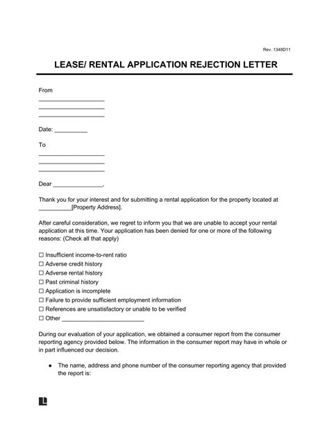 Rental Application Denial Letter: What To Do Next