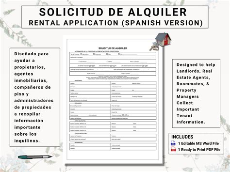 Rental Application In Spanish Pdf Form Download