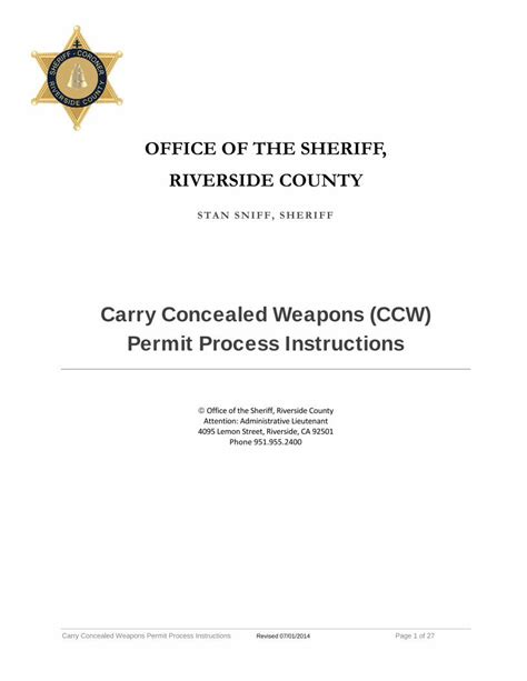 Riverside County Ccw Application Process And Requirements