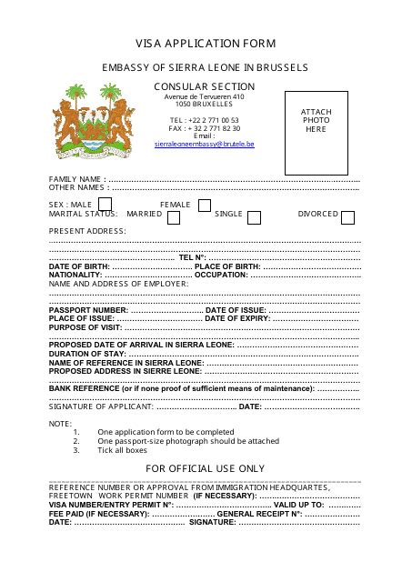 Sierra Leone Visa Application Form: A Step-By-Step Guide