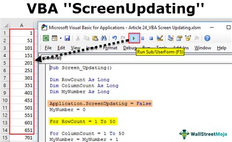 Speed Up Vba Code With Application Screenupdating False