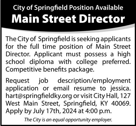 Springfield Mall Job Applications And Employment Guide