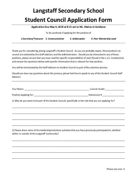 Student Council Application Form: A Step-By-Step Guide