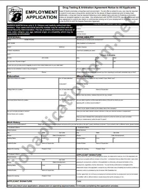 Super 8 Job Application Form And Process Guide