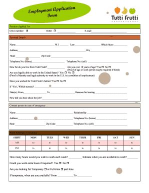 Tutti Frutti Job Application Guide And Requirements