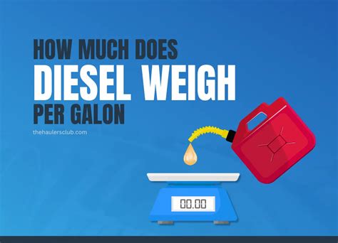 Weight Of Diesel Per Gallon: How Much Does It Weigh