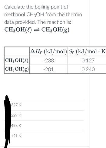 What Is The Boiling Point Of Ch3oh