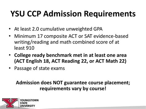 Ysu Ccp Application Guide And Requirements